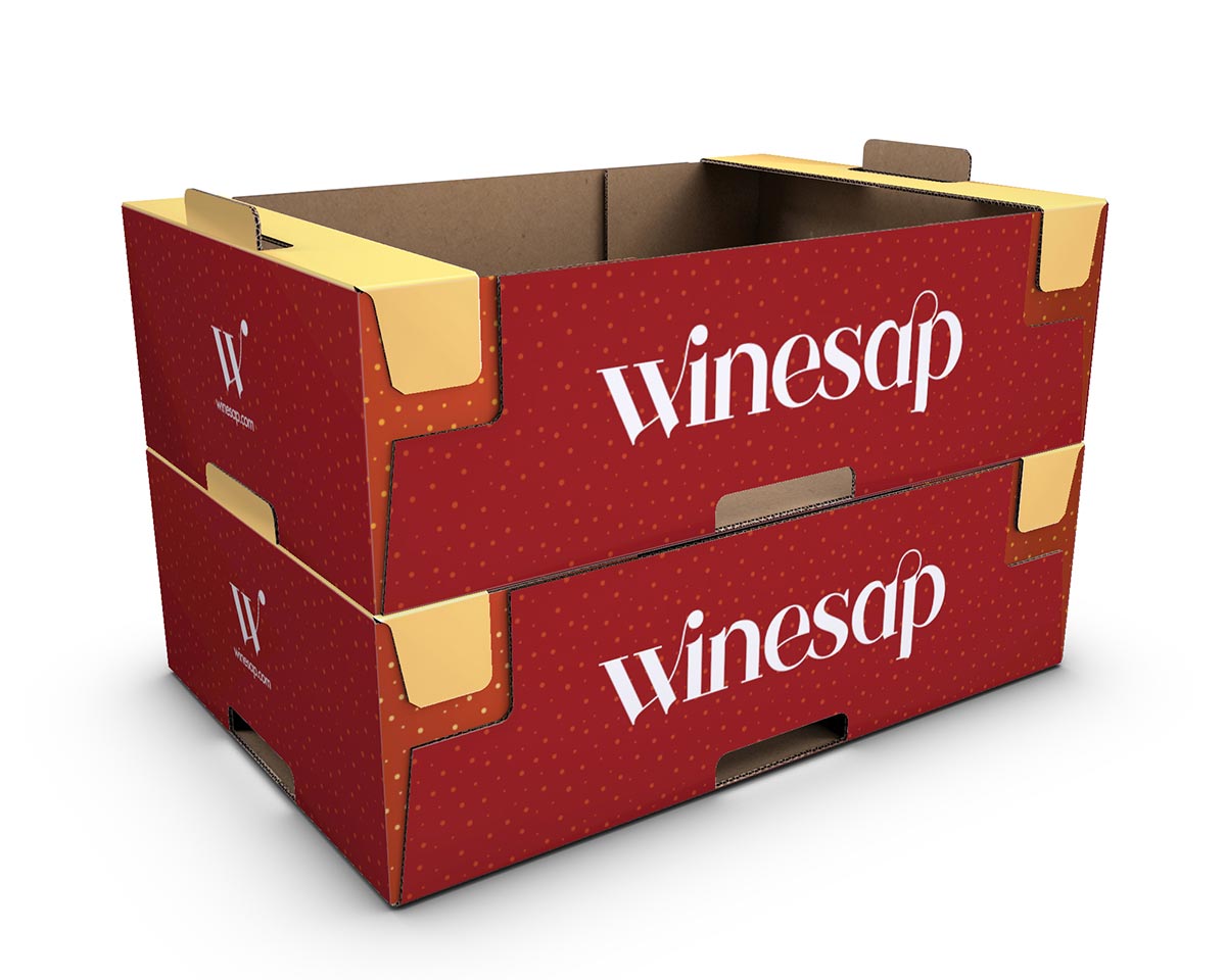 two apple boxes stacked