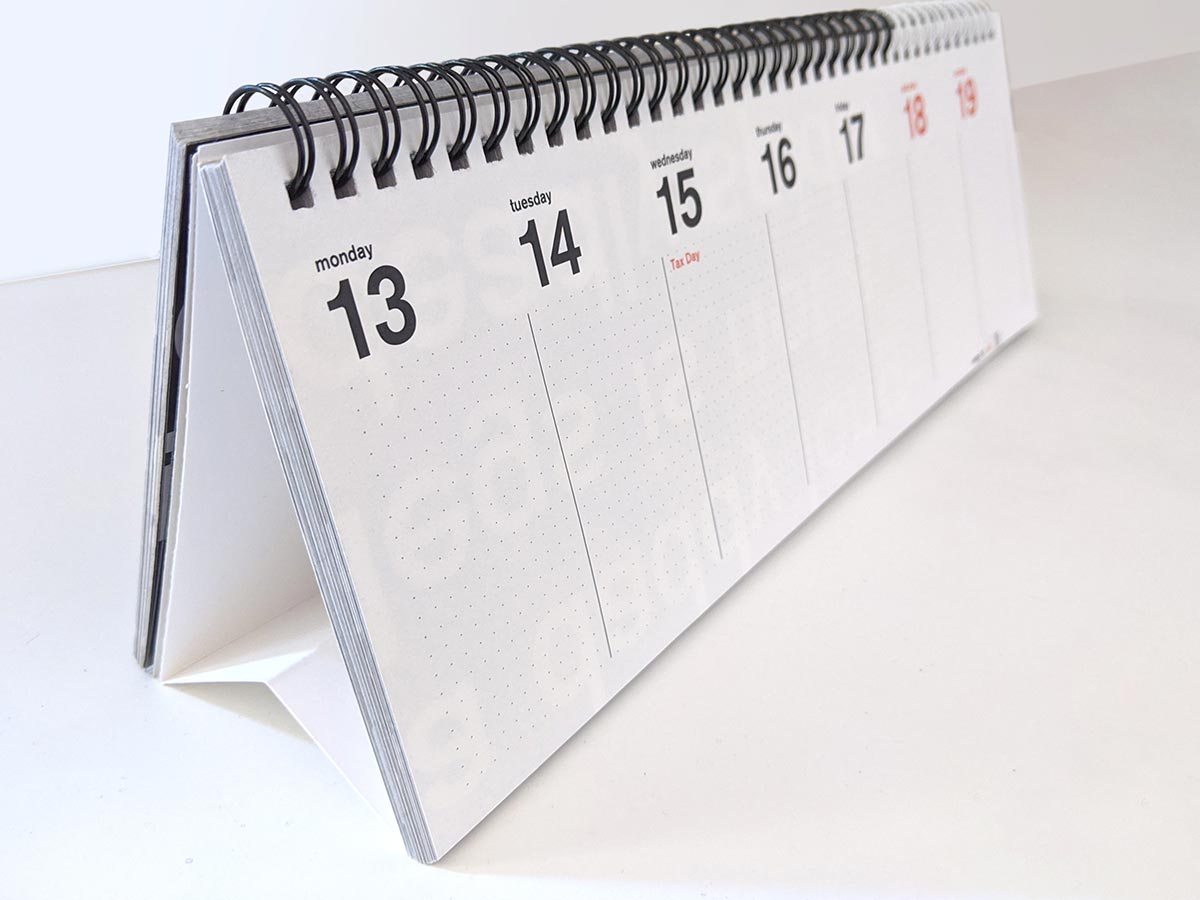calendar standing