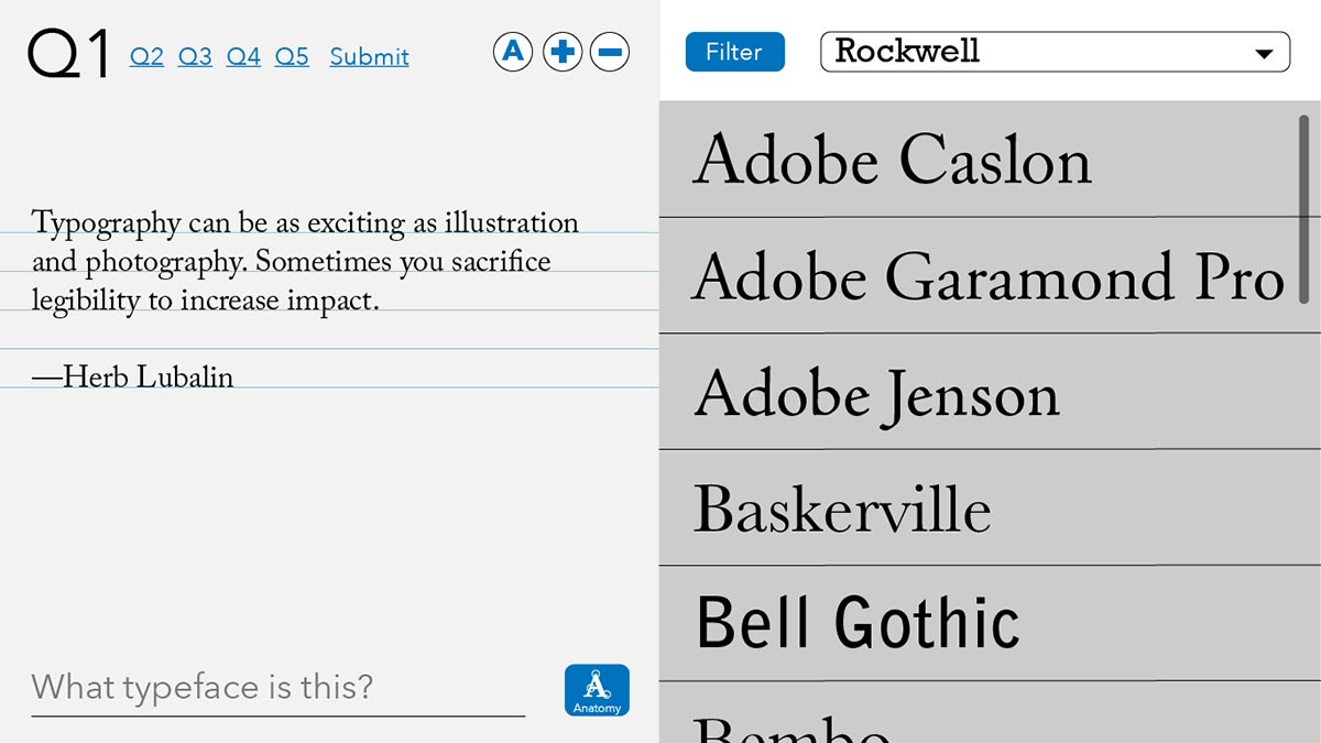 q1 typeface select